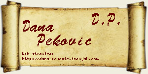 Dana Peković vizit kartica
